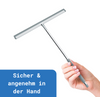 Libaro Duschabzieher FANO Edelstahl, langer Stiel, Silikon-Haken Duschwischer Fensterabzieher für Bad Dusche Fliesen Fenster