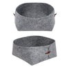 Libaro 3er-Set Wäschetaschen PLUS 3 Bad-Organizer grau Wäschetrenner oval Wäschebox Filz