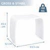 Badhocker MERAN XL aus Acryl, für die Dusche geeignet, mit Griff, zeitloses Design, rutschsicher mit Gummifüßen