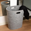 Libaro 3er-Set Wäschetaschen PLUS 3 Bad-Organizer grau Wäschetrenner oval Wäschebox Filz