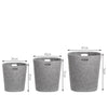 Libaro 3er-Set Wäschetaschen PLUS 3 Bad-Organizer grau Wäschetrenner oval Wäschebox Filz